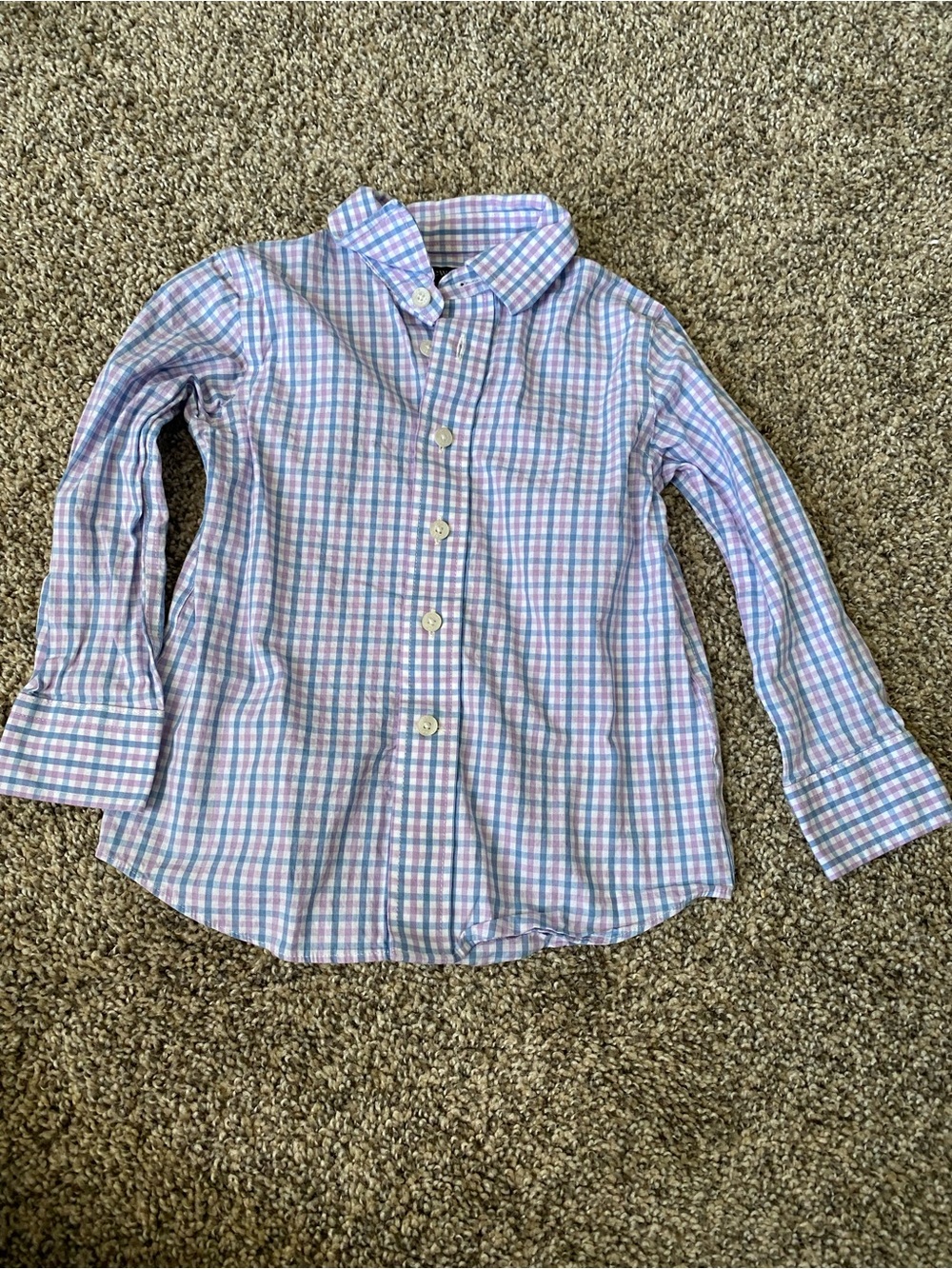 Boys' Pastel Plaid Button-Up Shirt - Pink & Blue - Size 2T